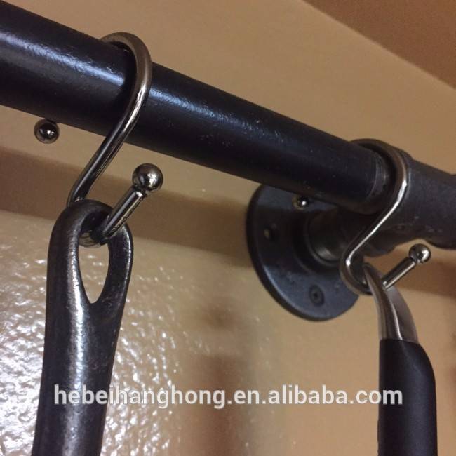 china black industrial pipe towel hanger wall hook
