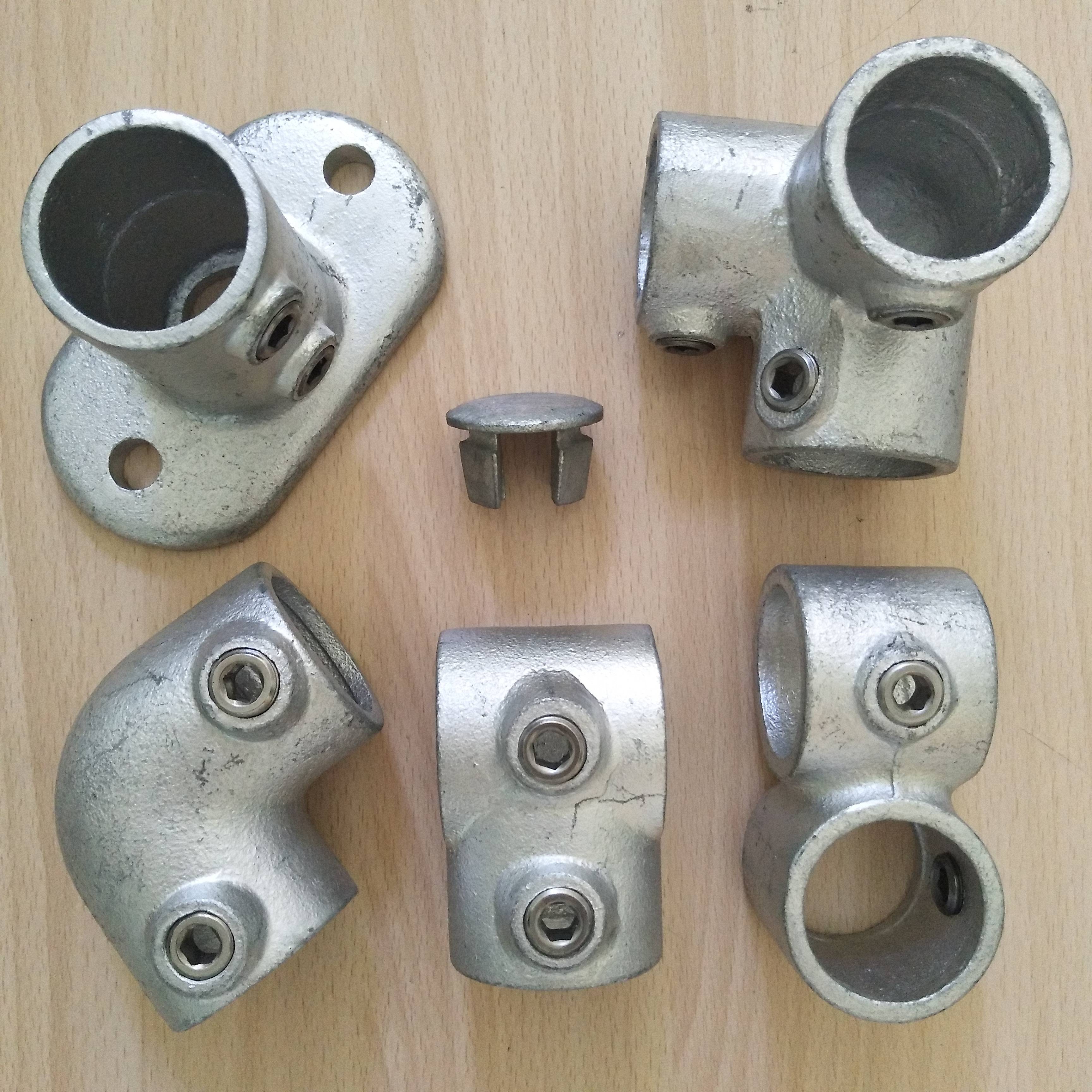 china galvanized key klamp fitting 90 degree three socket tee