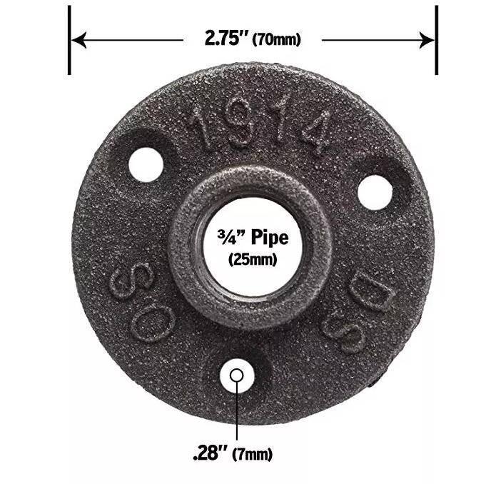 Factory source China Professional Wholesale Malleable Cast Iron Decorative Pipe Fittings Floor Flange