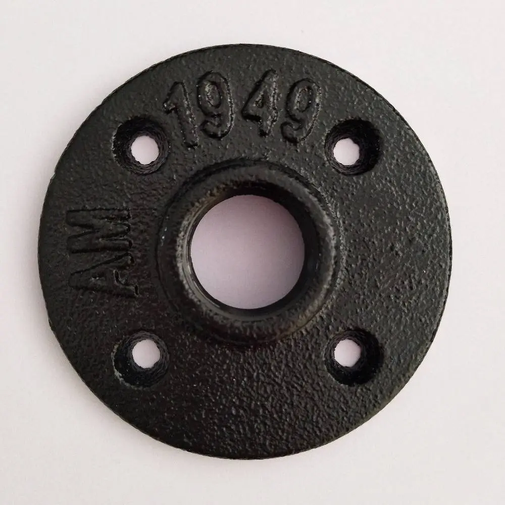 Black Malleable Iron Threaded pipe fittings 1/2 inch Floor Flange