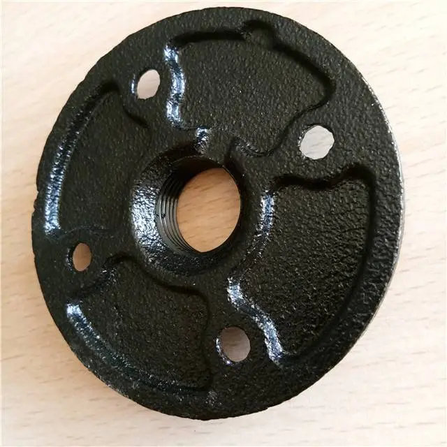 Malleable Cast Iron Pipe Fittings Black Floor Flange