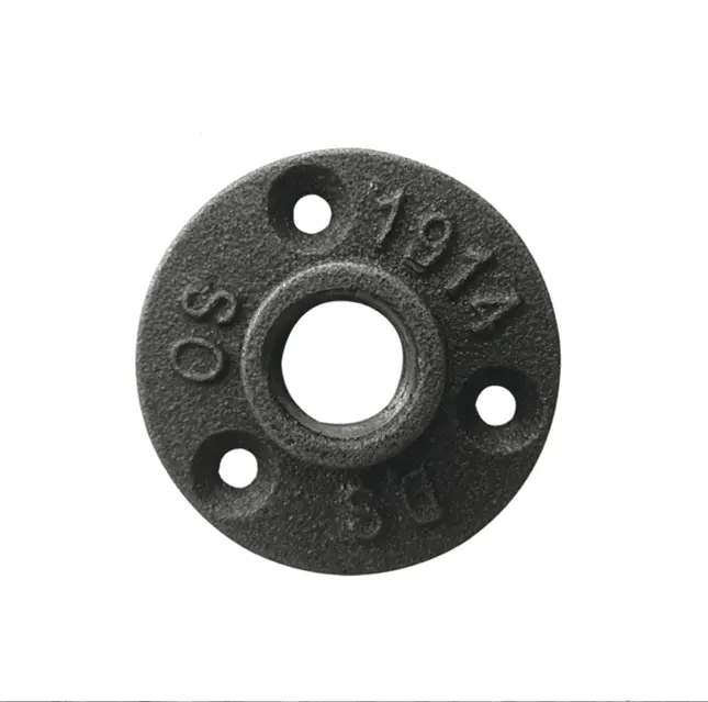 Black Floor Flange Pipe Fitting, 1/2 Inch