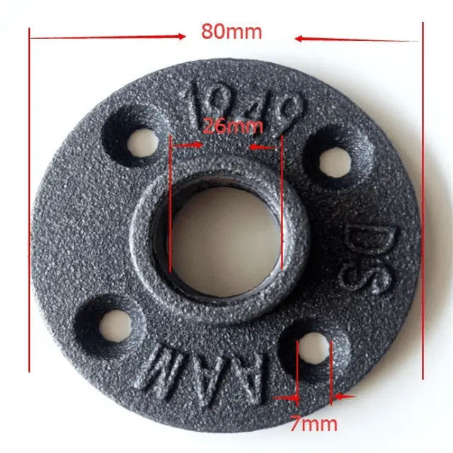 1/2 cast iron black floor flange used in home furniture