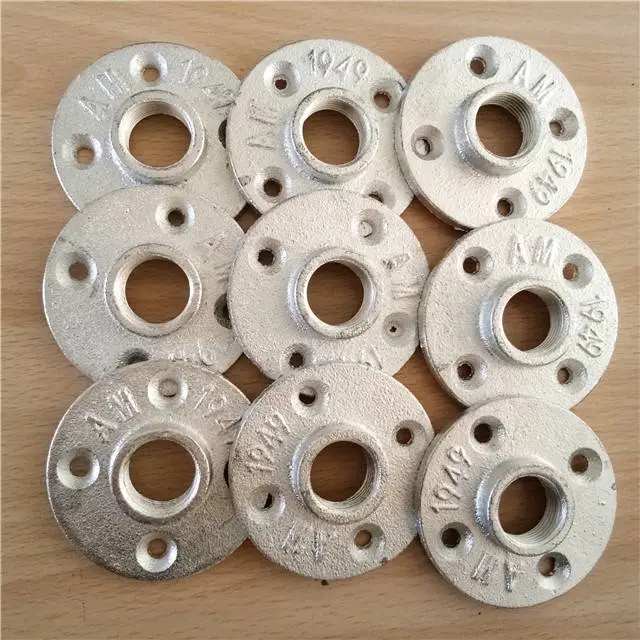 3/4 inch wrought iron galvanized threaded pipe floor flange