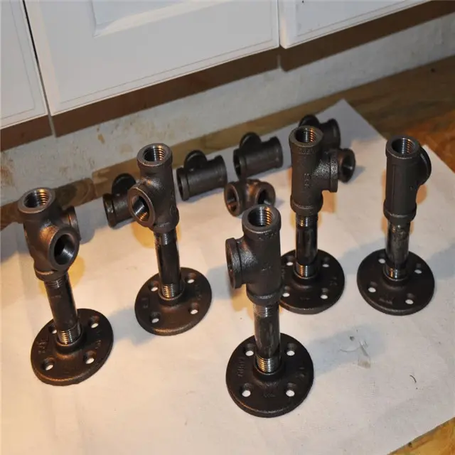 Antique Industrial Pipe Shelf Restoration Hardware malleable iron pipe fittings