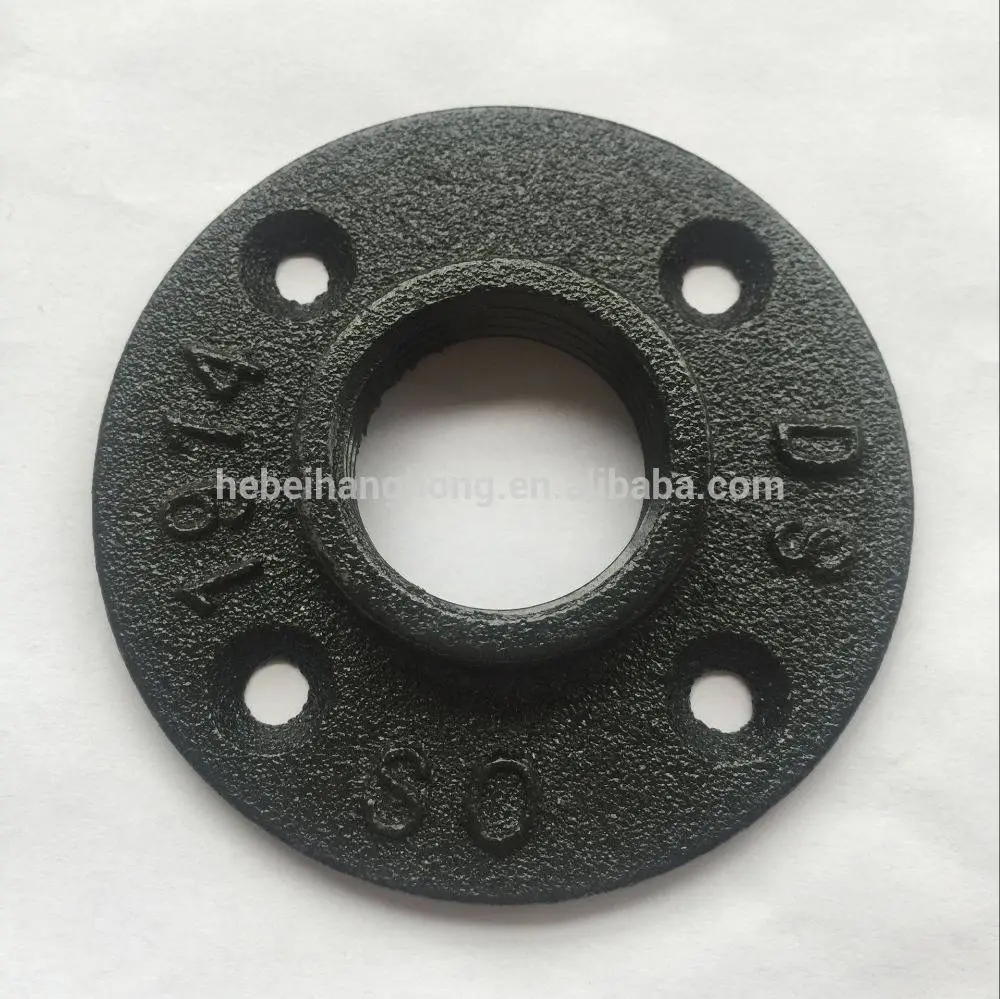 cast iron pipe fittings like floor flanges are used in diy handmade Industrial shelf furniture