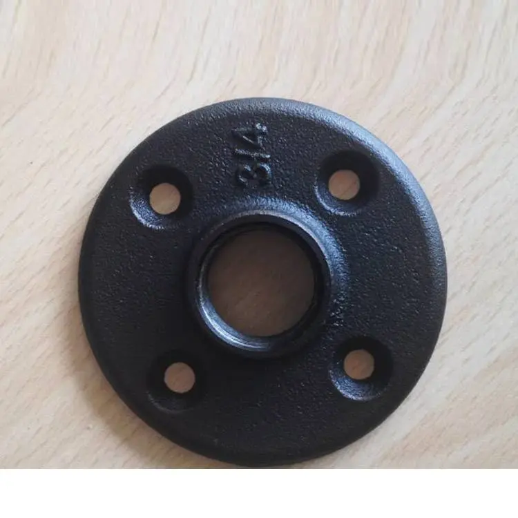 4 holes black iron floor flange used for antique cast iron table legs