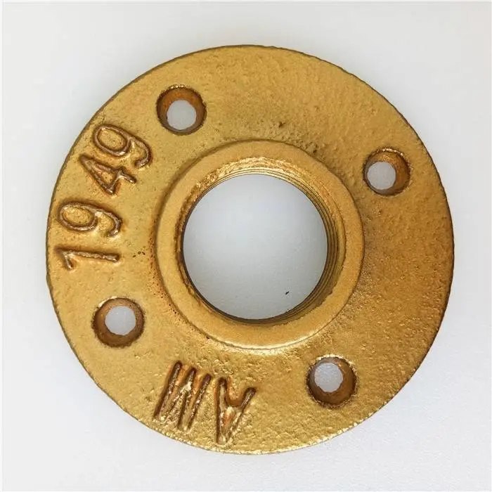 High Quality Black Malleable Iron Threaded Water 3/4 Inch Pipe Floor Flanges