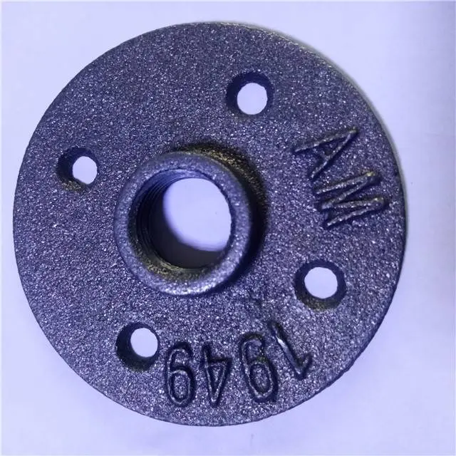 Retro cast Iron Threaded 1/2 or 3/4 Galvanized Floor Flange