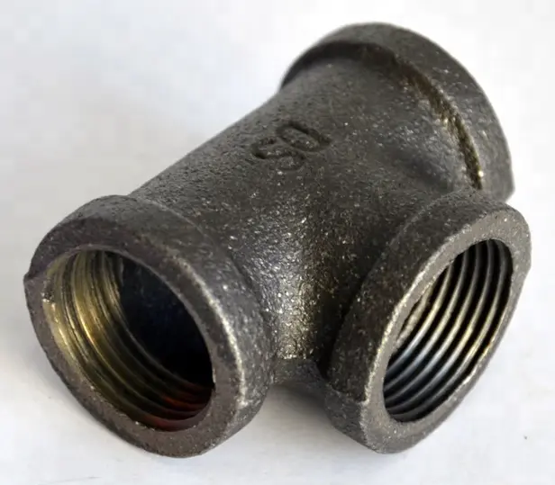 3/4 inch black cast iron tee used for cast iron table legs for sale