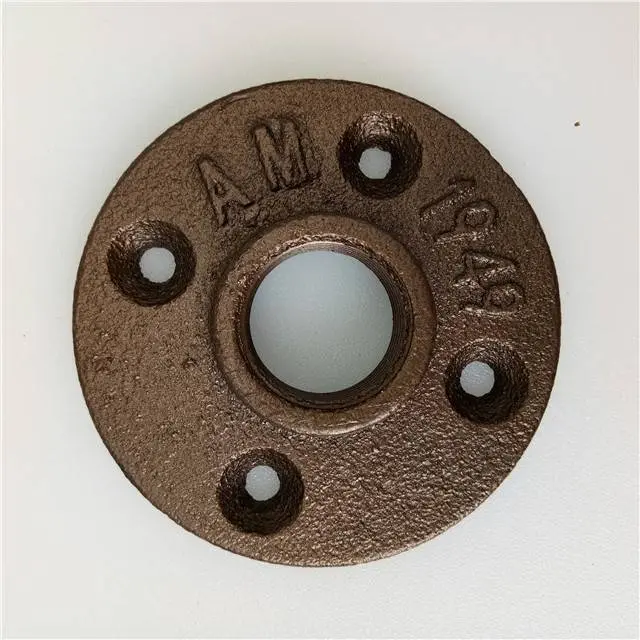 Black BSP threaded Cast Iron furniture Pipe Floor Flange pipe fittings