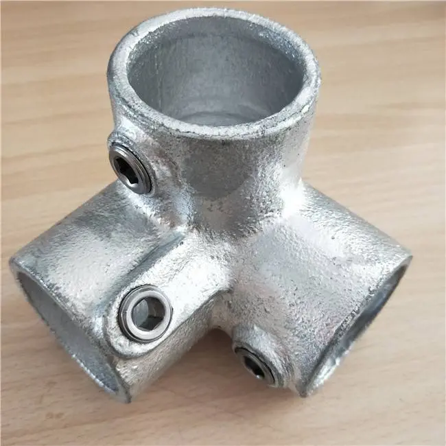 galvanized key clamp fitting 90 degree three socket tee