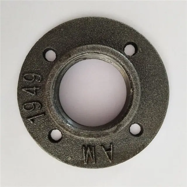 malleable decorative cast iron pipe 1'' floor wall flange