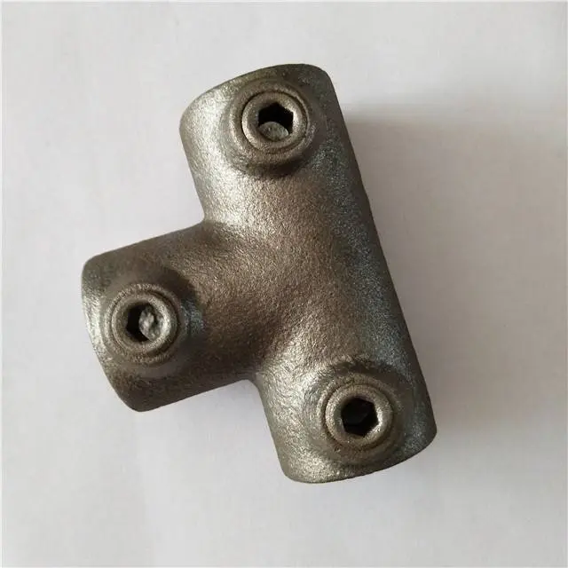 Black raw 11yy three socket tee key clamp pipe fitting used for 26.9mm pipe
