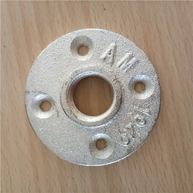 Larger view Iron Threaded Floor Flange Wall Mount Pipe Fitting 1/2 3/4 1 InchIron Threaded Floor Flange Wall Mount Pipe Fitting