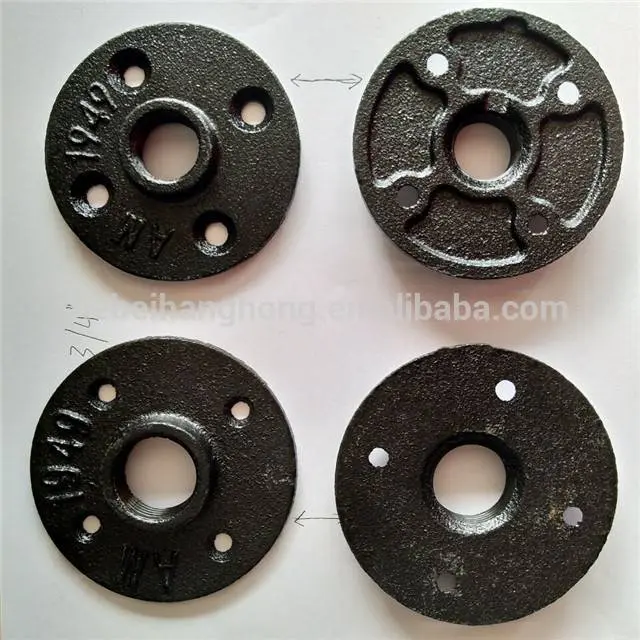 Wrought Cast Iron Pipe Fittings Black Flange Floor 3/4 inch