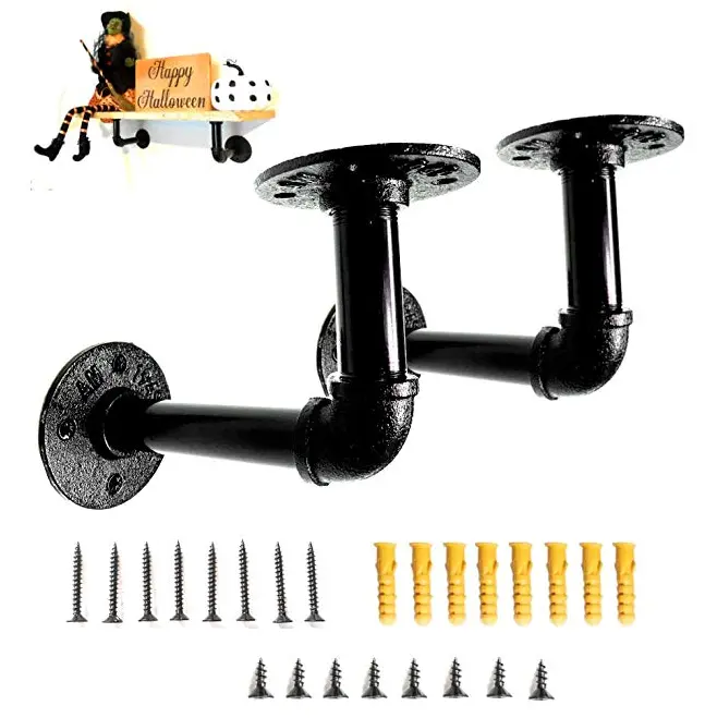 black Retro Malleable Iron Threaded 1/2 or 3/4 Galvanized Floor Flange