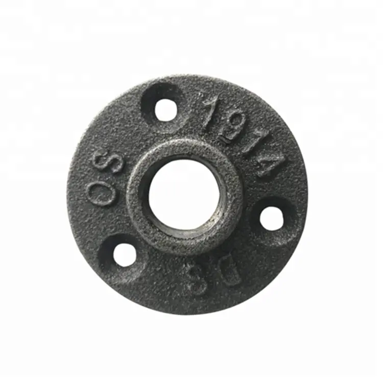 3/4'' Black Malleable Iron Floor Flange Pipe Fittings, Perfect for Industrial Pipe Furniture and DIY Decor (3/4