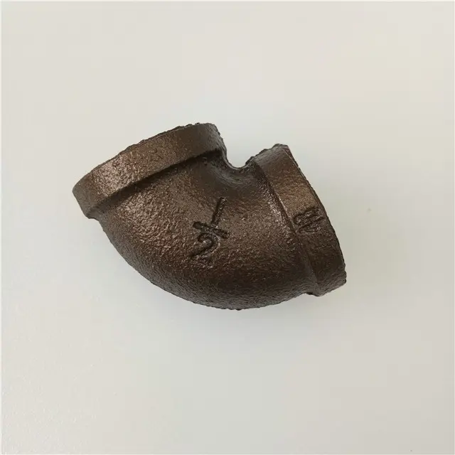 malleable iron pipe black fitting 90 elbow reducing