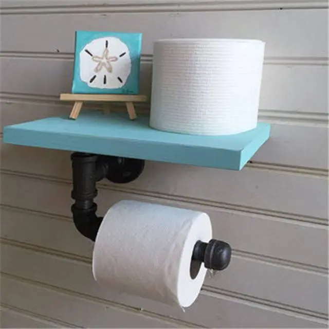 Toilet Paper Roll Holder- Black Iron Pipe – Industrial Chic