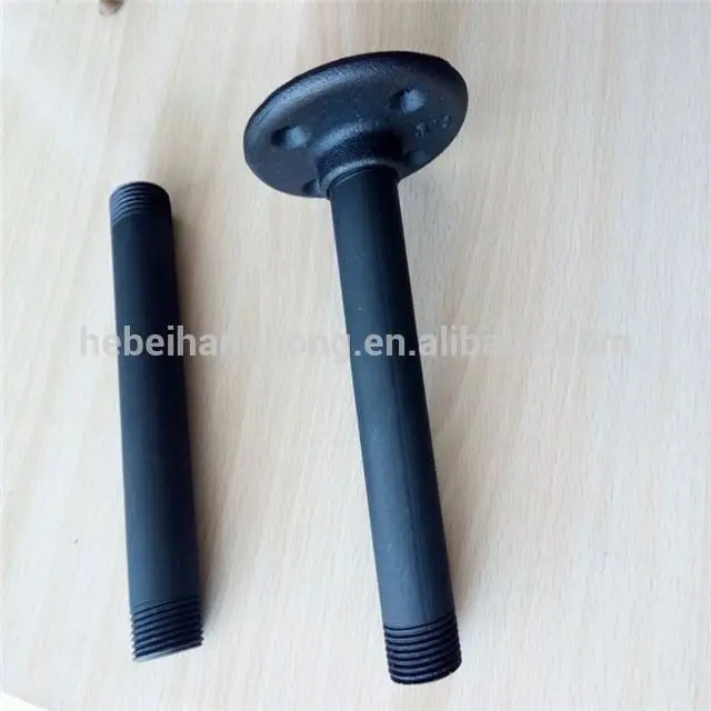Decorative black cast iron pipe 3/4'' floor flange