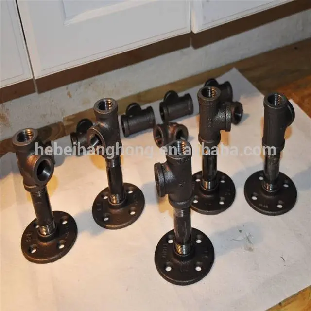 black Malleable Iron Pipe Fittings,floor Flange,elbow, and Nipples