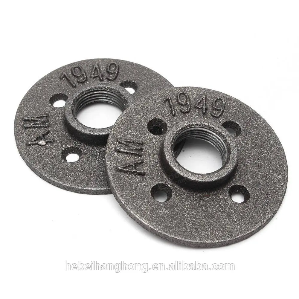 floor flange Set of 3 shelves in cast iron pipe wood (light oak)