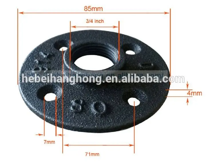buff/black Floor flange 1/2