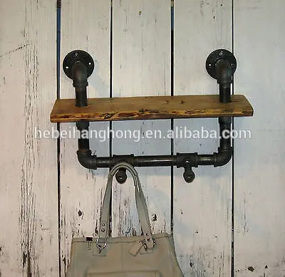 PIPE WALL SHELF and PIPE WALL SHELF and Coat Rack for 1/2'' tee, elbow, floor flange, pipe