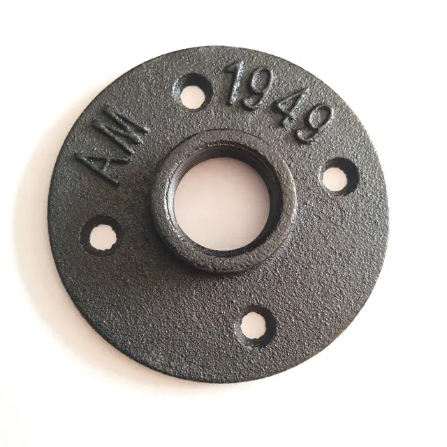 Black Malleable Iron Threaded pipe fittings 1/2 inch Floor Flange
