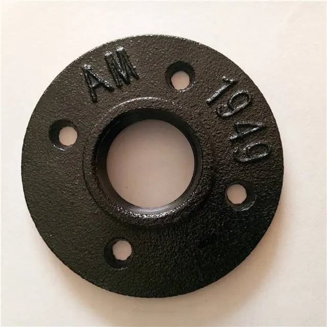 malleable iron pipe fitting floor flange for wall support pipe fittings 3/4