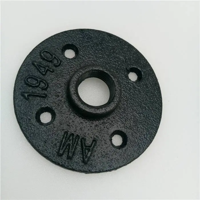 Floor flange retro black malleable Iron wall flange