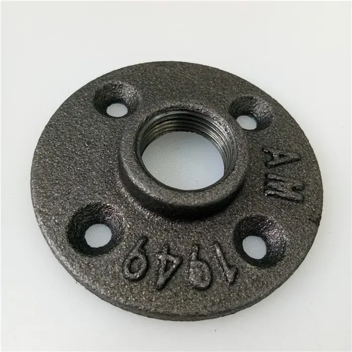 China Wholesale Price BSPT Thread / NPT THREAD Black Malleable Iron Pipe fitting floor flange