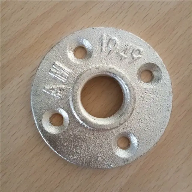 Retro Malleable Iron Threaded 1/2 or 3/4 Galvanized pipe Floor Flange