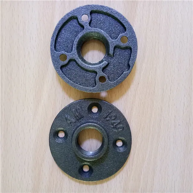 3/4 inch black cast iron pipe fittings floor flange for decoration 4 holes