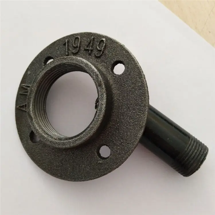 1/2'' antique natural black malleable iron floor flange for furniture