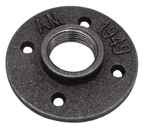 1/2 inch  black cast iron decorative pipe fitting floor flange
